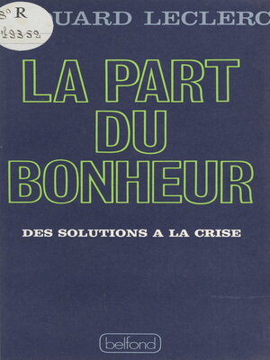 cover image of La part du bonheur